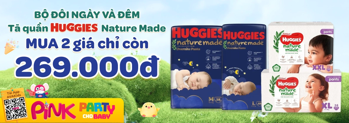 Banner trang NH tã Huggies nature made